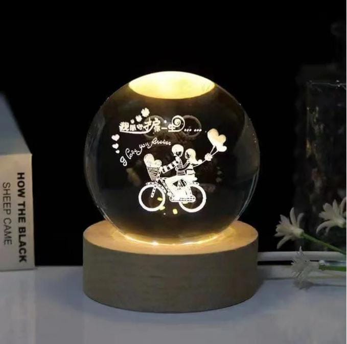 Crystal Ball Lamp I Love Forever 6cm